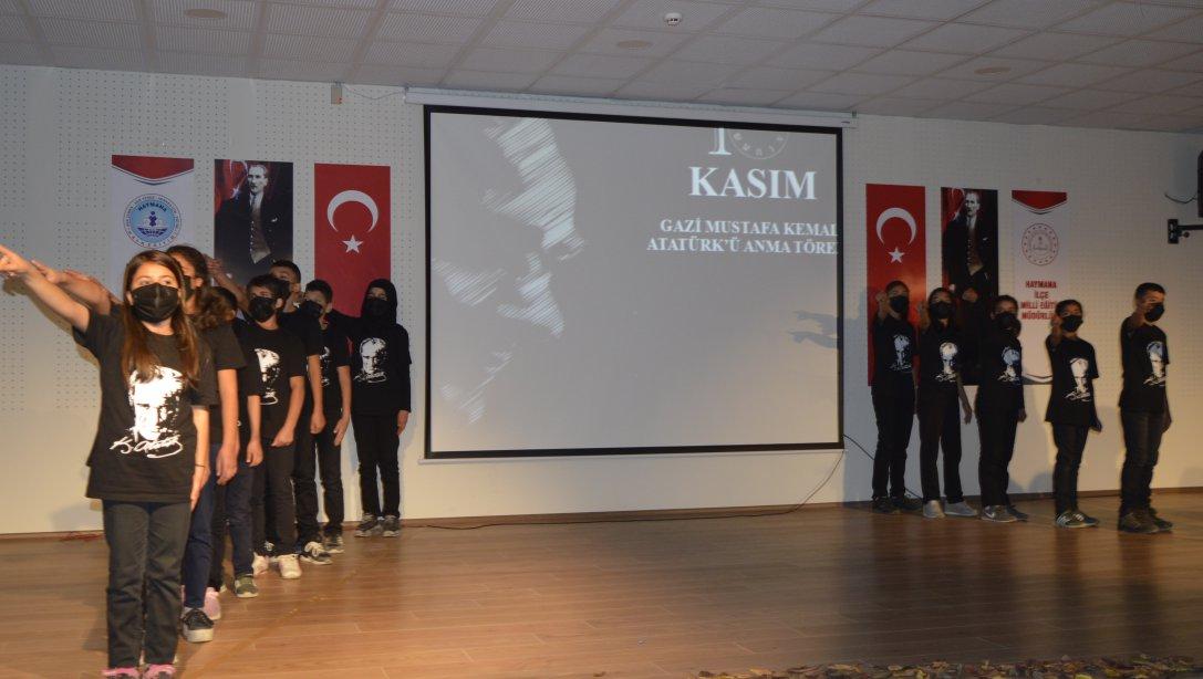 10 Kasım Atatürk'ü Anma  İlçe Programı Gerçekleştirildi